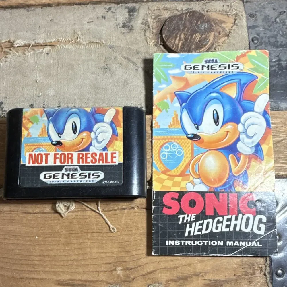 SEGA Sonic the Hedgehog Not for Resale + Manual (Sega Genesis) Platformer
